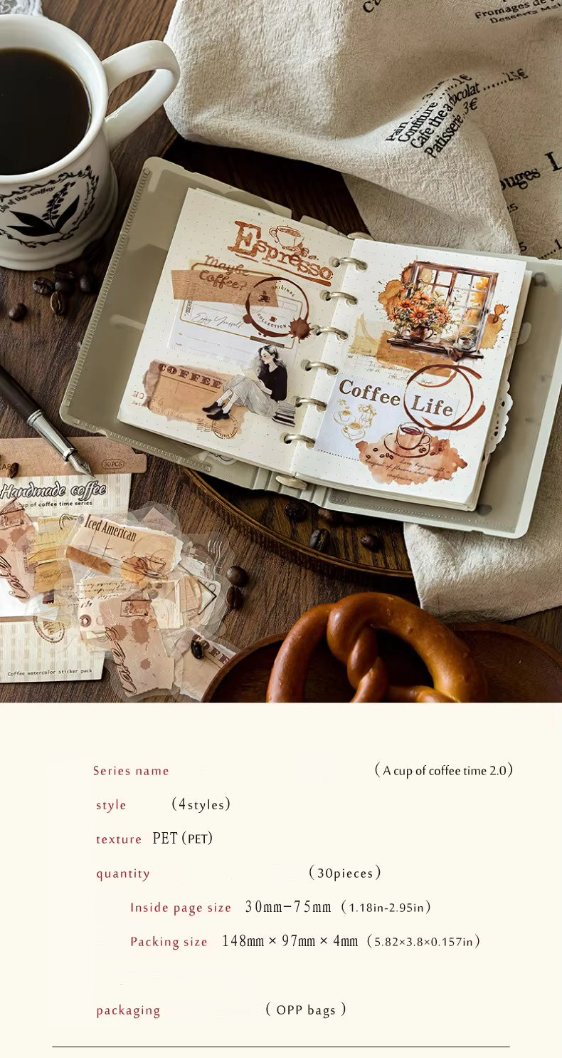 Coffee Time Series (30 Stickers Per Pack)