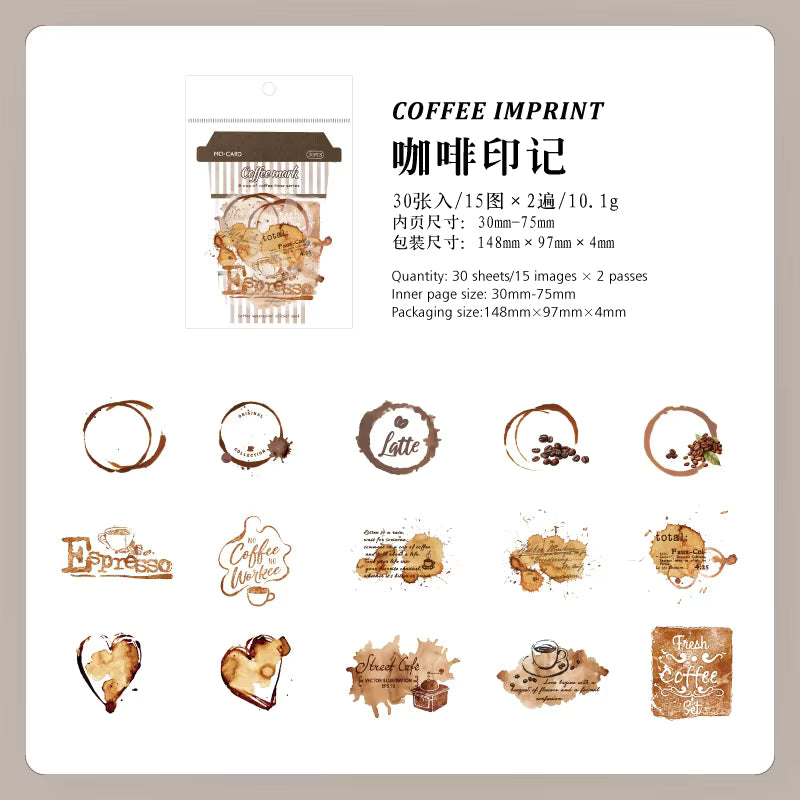 Coffee Time Series (30 Stickers Per Pack)
