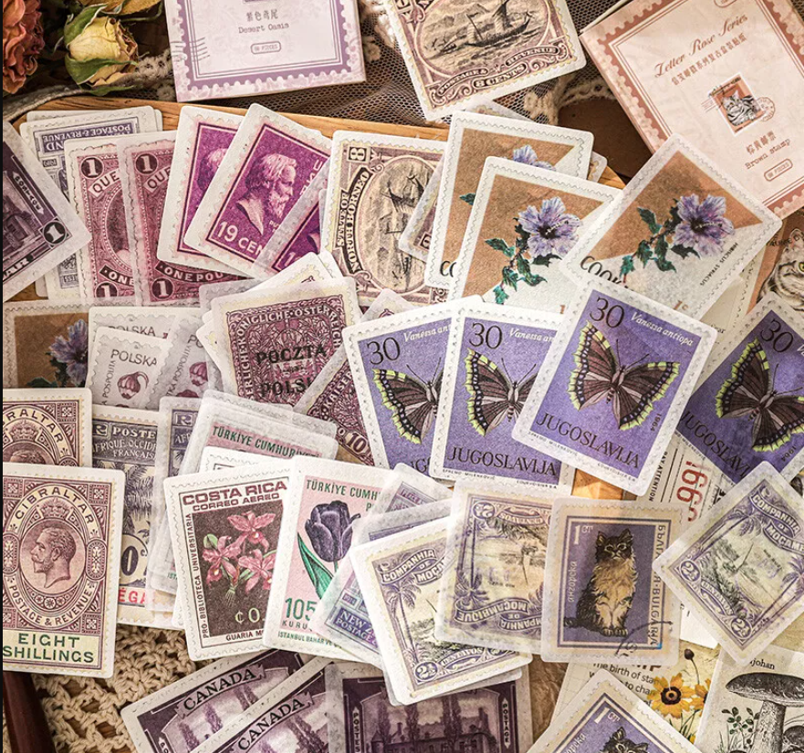Postage Stamp Stickers (60 Pc)