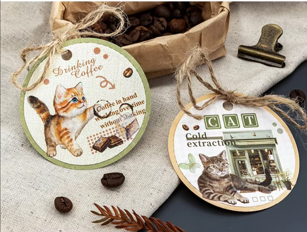 Transfer Stickers for Cat Coffee Aesthetic