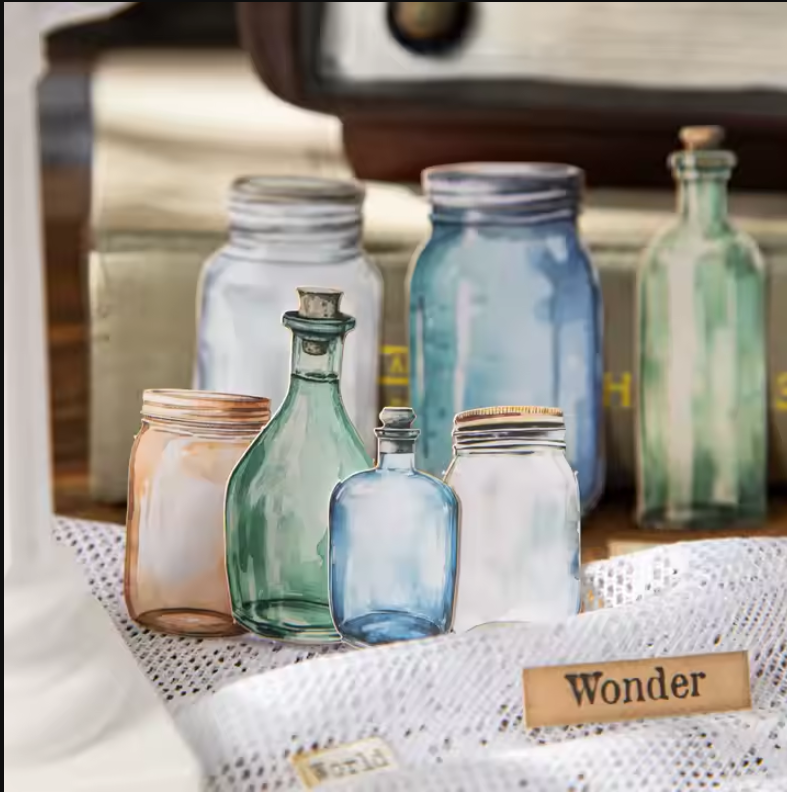 Decorative Stickers Time Bottle Language Series